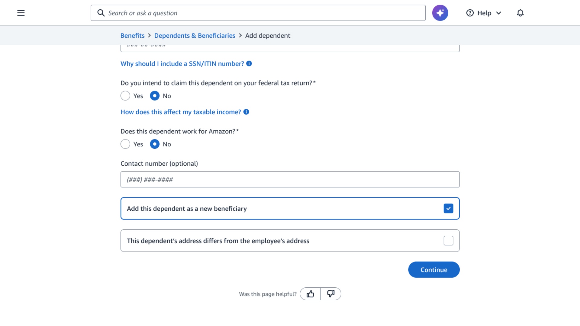 The original add-dependent form opening with a dense paragraph about disability criteria