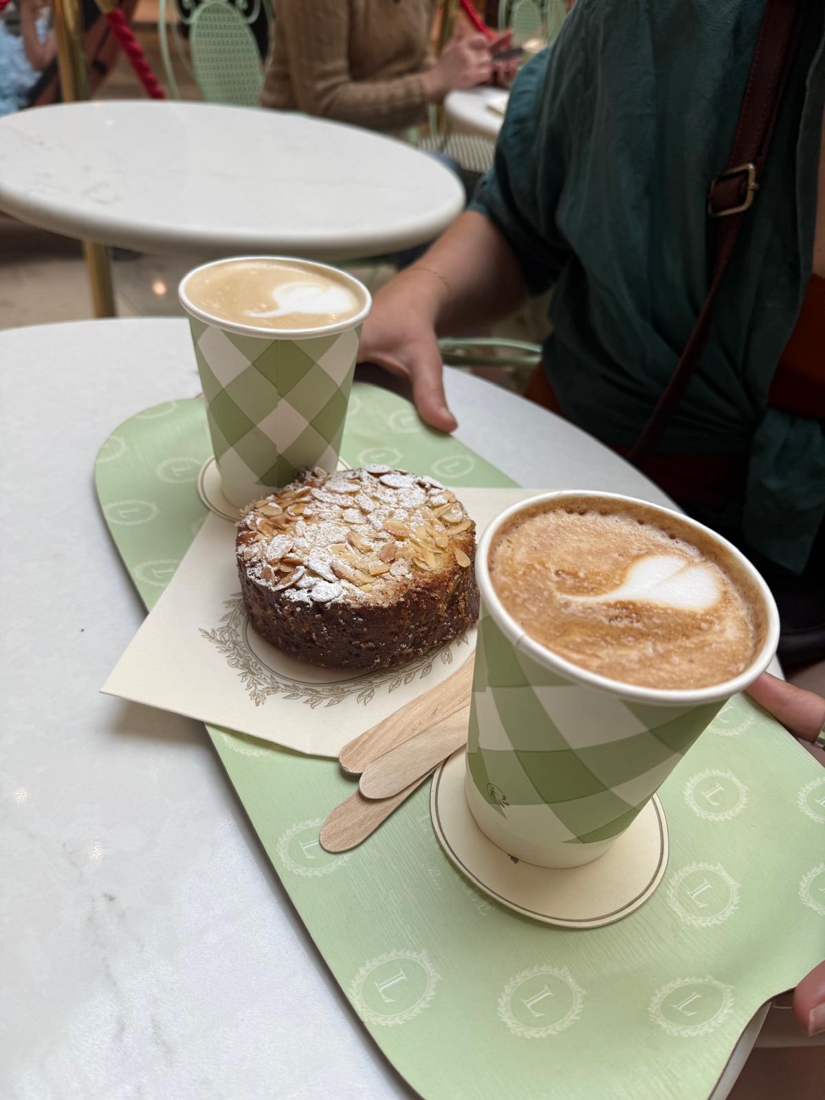 Coffee and almond cake on a slow morning