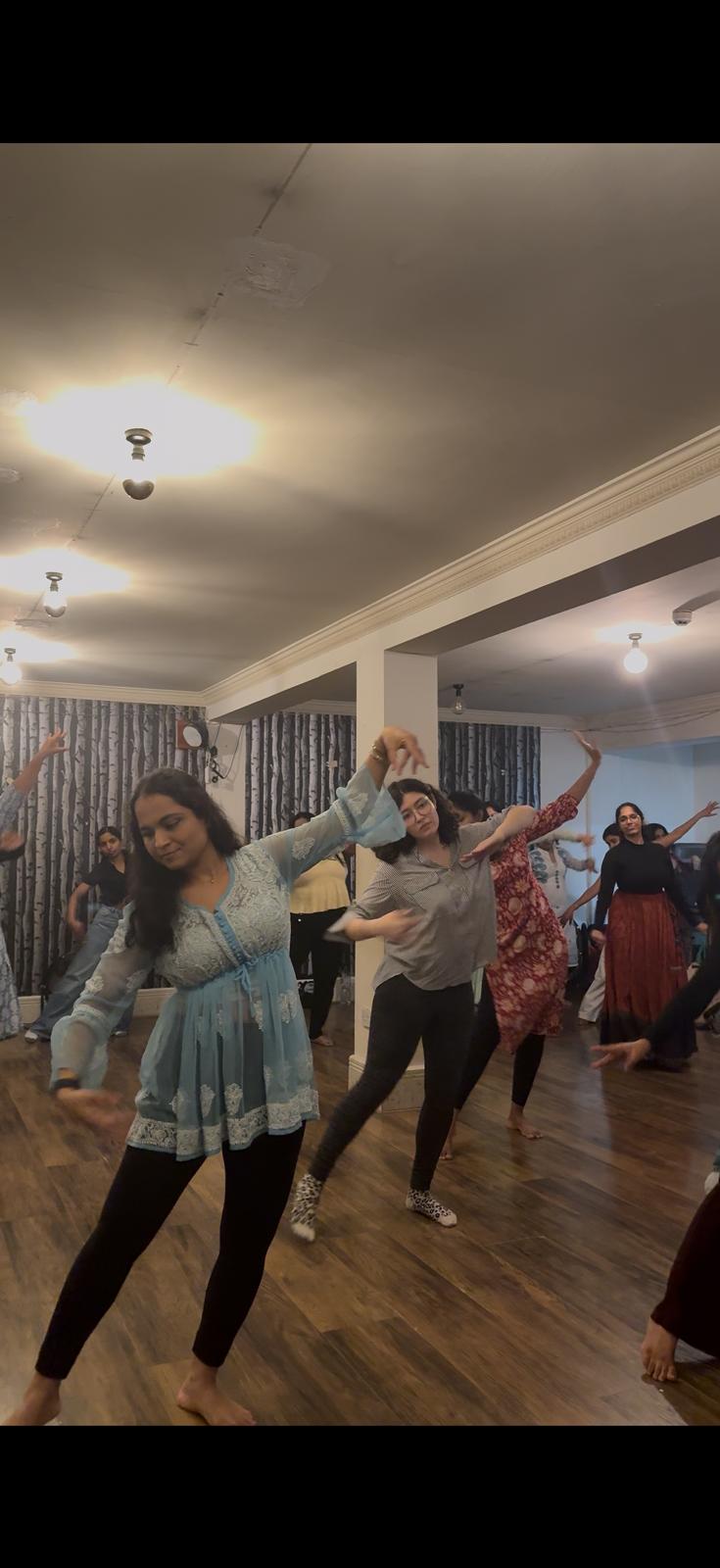Practising Indian classical dance