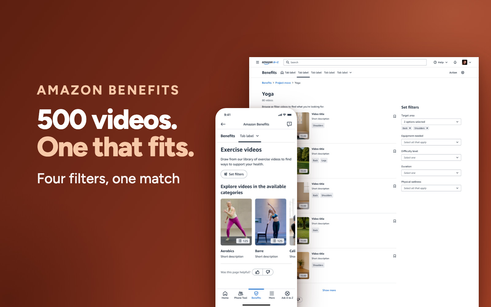 The exercise video library inside Amazon Benefits